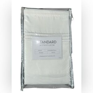 Standard Textile Standard White Pillow Shams Embroidered‎ Sateen Set Of 2